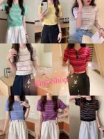 ?Kim-shop*?พร้อมส่ง*เสื้อยืดไหมพรม แขนสั้น ผ้าเกรดดีเยี่ยม ใส่สบาย