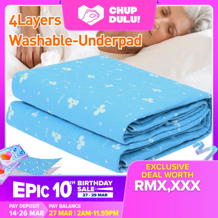 3 Sizes Waterproof Washable Reusable Anti Incontinence Bed Mattress For