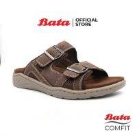 Bata MENS COMFIT SLIDE รองเท้าแตะชาย แบบสวม เปิดส้น สีน้ำตาล รหัส 8614565 / สีดำ รหัส 8616565 PV2K