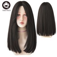 【jw】☁✚ 7JHH WIGS Straight Middle Part Synthetic Wig Wear Non-Reflective Wigs Heat-Resistant