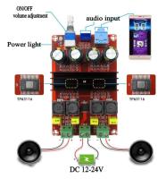 บอร์ดเครื่องขยายเสียงช่องดิจิตอลแบบคู่ D2 Tpa3116 2*100W 12V-24V