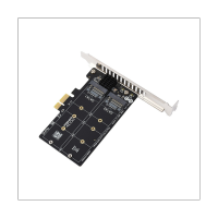 PCIe X1 to M.2 SATA Adapter Expansion Card 6Gbps 2-Port JM582 Master Chip with Metal Heat Sink Support PCIe X1/X4/X8/X16