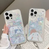 {L electronic shell} น่ารักการ์ตูน Cinnamoroll สร้อยข้อมือกรณีโทรศัพท์สำหรับ Iphone 11 12 13 14 Pro Max X Xs Xr 7 8บวก SE 2020ใสดูด