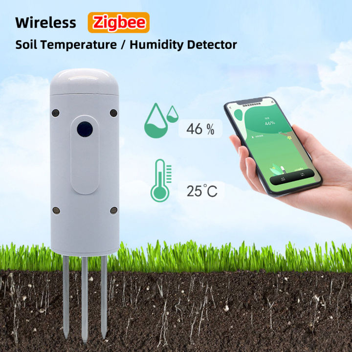 RCYAGO Zigbee Tuya Smart Soil Temperature Humidity Detector Wireless Plant Soil Sensor Soil