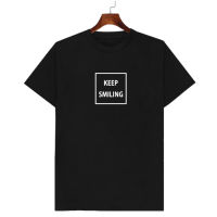 เสื้อยืดลาย KEEP SMILING  เก็บเงินปลายทาง ตรงปก 100% เสื้อยืดผู้ชาย เสื้อยืดผู้หญิง เสื้อยืด 2022