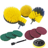 ALLSOME 12Pcs Drill Power Scrub Clean Brush For Leather Plastic Wooden Furniture Car Interiors Cleaning Power Scrub HT2727