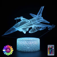 โคมไฟตั้งโต๊ะ Led 3D Illusion Plane Touch Remote Control Night Lights โคมไฟตั้งโต๊ะเปลี่ยนที่มีสีสัน Home Room Decor Novelty Gift