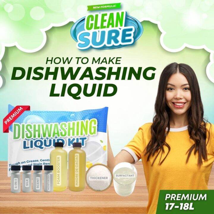 XCleanSure Premium DIY Dishwashing Liquid Kit 17 Liters Yield Complete