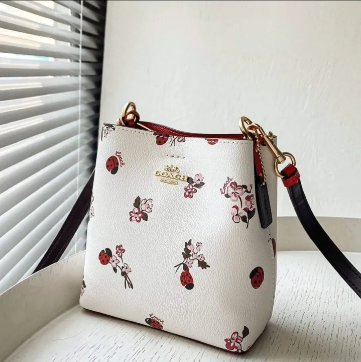 Coach C7268 Mini Town Bucket Bag in Chalk Printed Coated Canvas with Ladybug  Floral Print and Smooth Leather Details - Women's Bag | Lazada PH