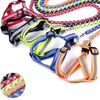 Reflective Pet Leash Collar Traction Harness Dog Chain Chest Strap Medium Small Dog Weave Rope Pet Traction Supplies