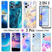 เคสลายการ์ตูน TPU เคสมือถือซิลิโคนนิ่ม2อิน1 C31 Realme 4ก. พร้อมฟิล์มป้องกันหน้าจอเซรามิก