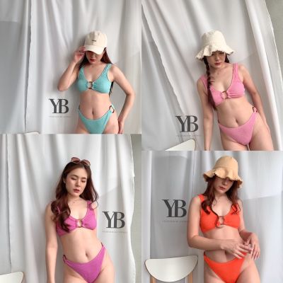 YOURS.bikini #BK1538🌈🏖️บิกินี่​ ชุดว่ายน้ำทูพีช​แต่งห่วง