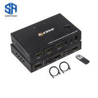 สวิตช์ KVM พร้อมออดิโอ2-Port 2 In 1 Out Hdmi-ใช้งานร่วมกับอุปกรณ์จอแสดงผลสำหรับ Pc คอมพิวเตอร์เครื่องพิมพ์คีย์บอร์ดเมาส์