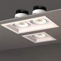 [COD] Double-head led embedded ceiling grille light rectangular cob downlight concealed single-head bold spotlight