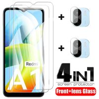 4IN1 กระจกนิรภัยสำหรับ Xiaomi Redmi A1 กล้องเลนส์ป้องกันฟิล์มสำหรับ Redmi 1 A1 + A1 Plus ป้องกันหน้าจอแก้ว-hdfssaa