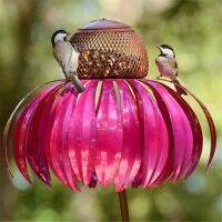 Garden Bird Feeder กลีบ Sahpe Sensation Pink Coneflower Bird Feeder