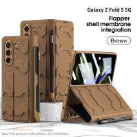 Samsung Galaxy Z Fold 5 5G Case Hinge Protection, with S Pen Holder, Luxury Leather Hybrid Hard PC Built-in Screen Protector Flip Kickstand Case for Galaxy Z Fold5 5G