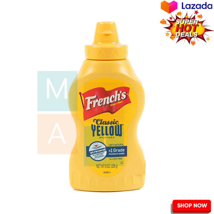 🔥 SALE only. French Mustard 226 g เฟร้นซ์ มัสตาร์ด ขวดบีบ 226 กรัม