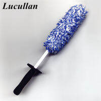 Lucullan Top Microfiber Premium Wheels Brush Non-Slip Handle Easy to Cleaning Rims Spokes Wheel Barrel &amp; Brake Caliper