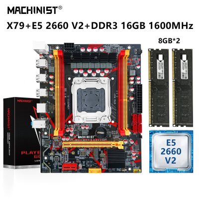 MACHINIST X79 Motherboard Combo Kit LGA 2011 Support DDR3 ECC 2*8GB=16GB Ram Memory Xeon E5 2660 V2 CPU Processor NVME M.2 RS7