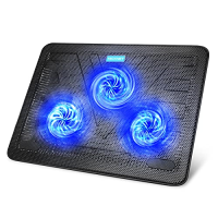 NEW ER QI TECKNET 12"-17" Quiet Laptop Cooler Cooling Pad Stand With 3 USB Powered Fans, &amp;