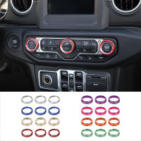 Car Air Conditioning Switch Knob Cover Control Adjustment Decoration Sticker For Jeep Wrangler JL 2018 Up Interior Accessories