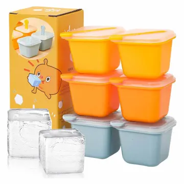 Small Ice Cube Tray with Lid and Bucket, Easy Release Mini Ice