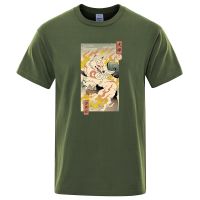 Funny Ukiyoe Style Anime Illustration Fox Mens Tshirts Tshirt Hop Tshirts Cotton Tee Clothes Gildan
