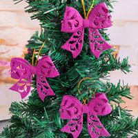 AJOQNU 5Pcs Mini Craft Year Decor Home Decor Party Supplies Xmas Ornament Pendant Christmas Bow Christmas Decoration