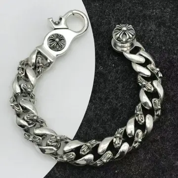 Buy Chrome Hearts Onyx And Celtic Cross Bead Bracelet 'Silver' - 1383  100000606OCCB SILV | GOAT