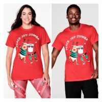 เสื้อยืดผ้าฝ้ายเสื้อยืดผ้าฝ้าย เสื้อยืดคริสต์มาสRF Men Women Same Style Christmas Short-Sleeved T-Shirt Fitness Wear Sports Cal Cott