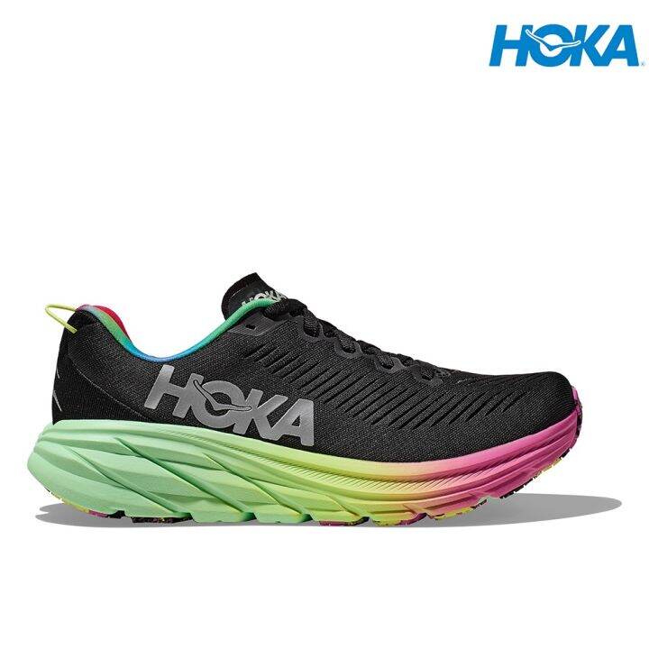 Hoka Men Rincon 3 Running Shoes Wide Black / Silver Lazada