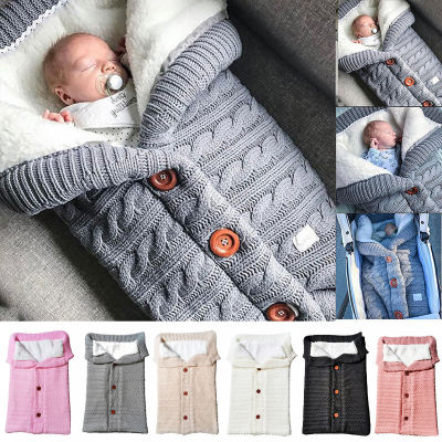 Smgslip-Sacos De Dormir Calientes De Invierno Para Bebé,Manta De Punto Con Botones Para Envolver El Cochecito,Sacos De Dormir Para Niño Pequeño