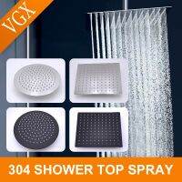 QSR STORE VGX Rainfall Shower Head 8/10/12inch 304 Stainless Steel Ultrathin Top Sprayer Hand Heads for Bathroom Matte Black Hose