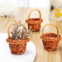 Teniron 12pcs Mini Flower Basket เล็ก ๆ ทอตะกร้าตกแต่งเล็ก ๆ ของตกแต่งตะกร้าขนาดเล็ก