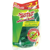 3M แผ่นใยขัด + ฟองน้ำ 2IN1 รุ่น ANTI-BAC เหมาะสำหรับงานขัดล้างทั่วไป แพ็ค 2 แถม 1 (ฟรีในแพ็ค) (3 เอ็ม)