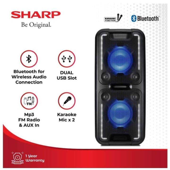 Sharp Karaoke Party Speaker Bluetooth Dual USB FM Sharp PS 920 PS-920 ...