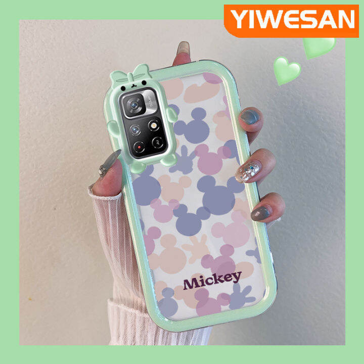 เคส-chenyyka-สำหรับ-xiaomi-poco-m4-pro-5g-redmi-note-11-5g-note-11t-5g-note-11t-5g-note-11s-5g-เคสลายการ์ตูนน่ารักสีม่วง-ชมพูมิกกี้เมาส์มีขอบเคสโทรศัพท์โปร่งใสเลนส์กล้องถ่ายรูปมอนสเตอร์ตัวน้อยเคสกันกร