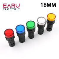 16MM Panel Mount LED Power Electronic Indicator Pilot Signal Light Lamp 12V 24V 110V 220V 380V Red Green Yellow Blue White LED