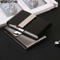 【CW】▫✥  EZONE Business Card Men Credit Holder Wallet Leather Metal Aluminum Bank CreditCard Cardholder