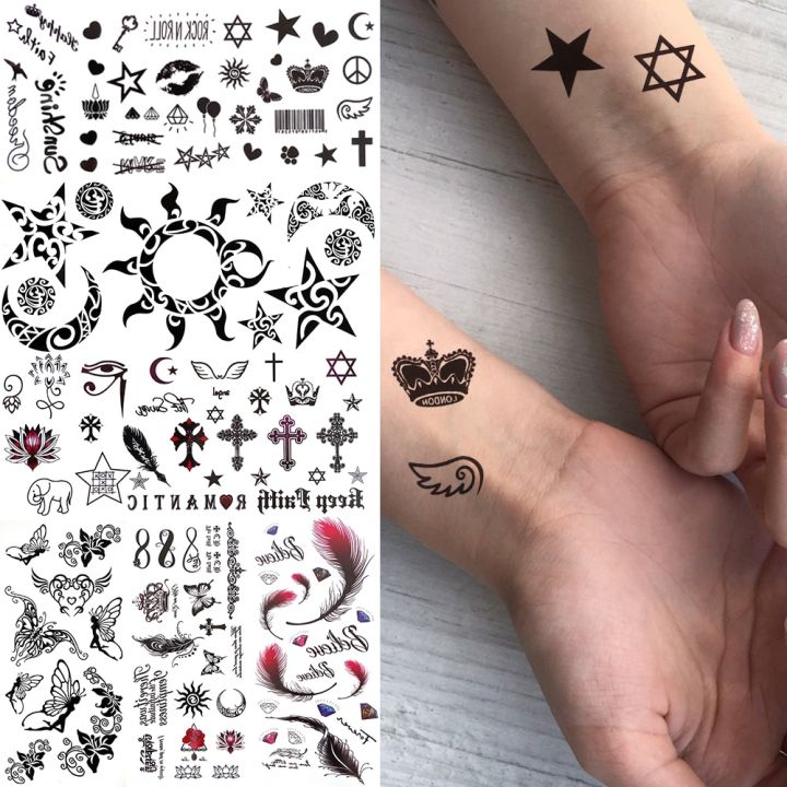 Small Star Crown Temporary Tattoos For Women Kids Fake Face Tattoo Men  Black Sun Moon Sticker Fake Finger Tatoos Infinity Stickers Stickers |  Lazada Ph