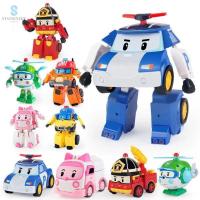 STATIONERY อะนิเมะ Poli Amber ROY Poli Car KIDS Robot Toy ฟิกเกอร์แอคชั่น ยานพาหนะแปลงร่าง ตกแต่งเดสก์ท็อป โพลิรถ ผู้ใหญ่/เด็ก/ของเล่นเด็ก