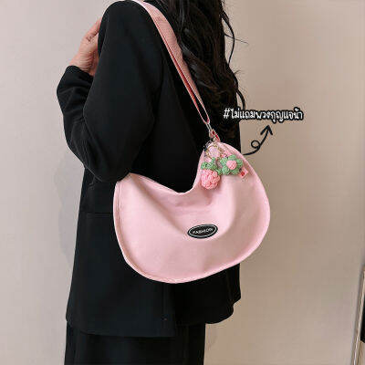 koreafashionshop(KR1894) กระเป๋าผ้าสะพายข้างFASHIONผ้าอ๊อกซ์ฟอร์ด-มีซิป