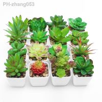 Artificial Mini Green Succulent Plants Fake Simulation Bonsai With Pots Decorative Mini Plants Desktop Ornaments Decor For Home