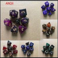 ANQII สำหรับ TRPG DND อุปกรณ์เสริมเกม หลายแง่มุม อุปกรณ์ปาร์ตี้ ของเล่นเพื่อความบันเทิงยามว่าง ชุดลูกเต๋า Starry Sky อุปกรณ์เสริมเกม