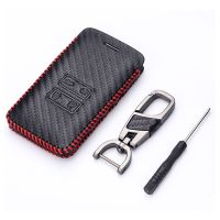 gthrrftdb Leather Key Fob Cover Case Holder For Renault Talisman Captur Espace Clio Megane Koleos Scenic 4 Card Remote Carbon Fiber Style