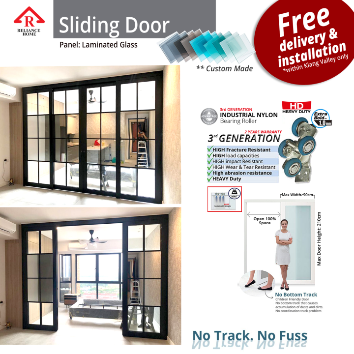 [PRE-ORDER] Sliding Door 4 Panels (Laminated Glass), 4 Panel Sliding ...