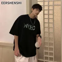 EERSHENSHI เสื้อยืดผู้ชายแขนสั้นลำลองแขนสั้น