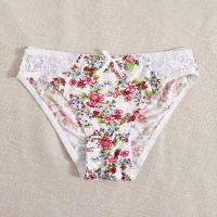 Beauwear 2XL-5XL Womens Plus Size Floral Print Panties Female Mid-Rise Ultra Thin Briefs Large Size 3XL 4XL Underpants