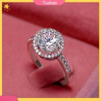 TUSHWomens Round Zircon Inlaid 18K Gold Plated Bague Engagement Ring Present Us 6-9